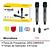 Kit 2 Microfones Dinâmico Sem Fio Profissional Recarregável Uhf para Karaokê BMAX BM-248B